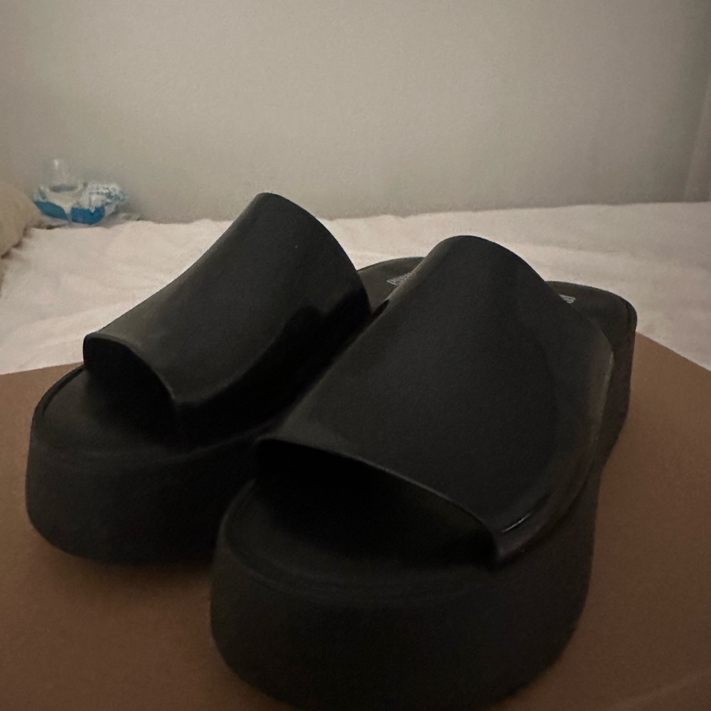 Melissa Black Mules with Platform Sole